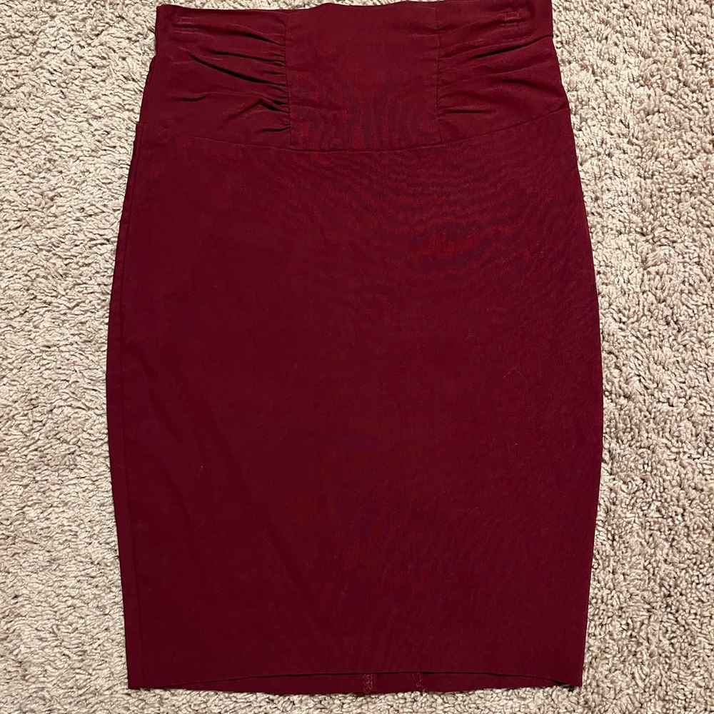 Charlotte Russe Burgandy Pencil Skirt